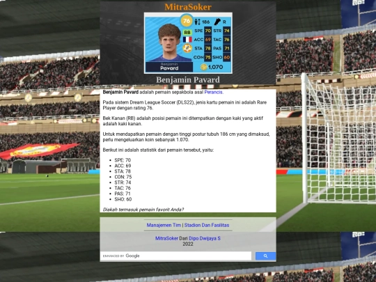 dls22-pemain-laman/benjamin-pavard screenshot