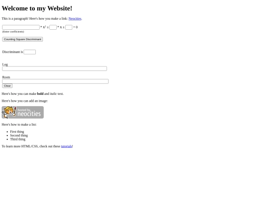 quadratic screenshot