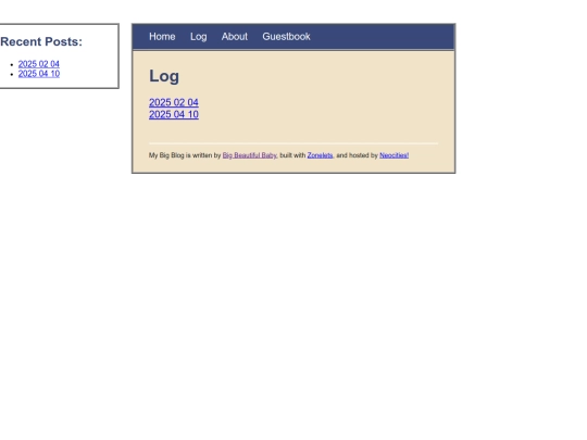 log screenshot