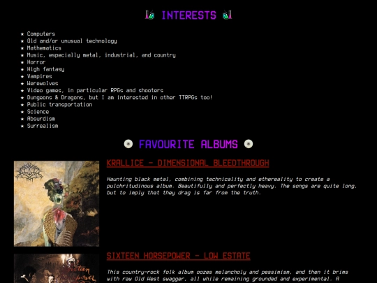 interests screenshot