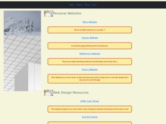 links screenshot