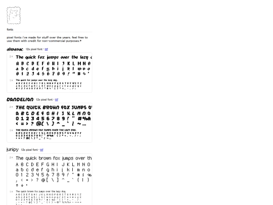fonts screenshot