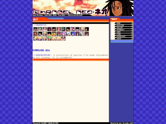 Webpages/pages/Sprite Gallery screenshot