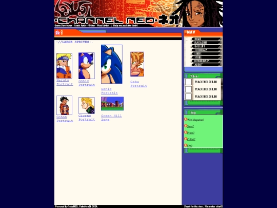 Webpages/pages/SpriteList1 screenshot