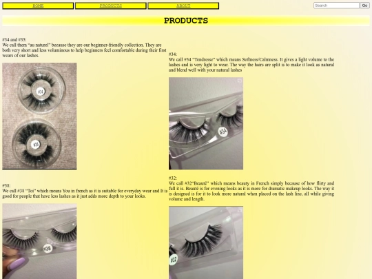products screenshot