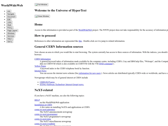 WorldWideWeb screenshot