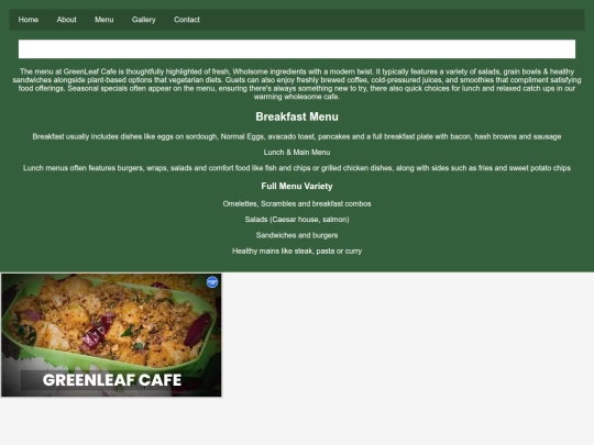 menu screenshot