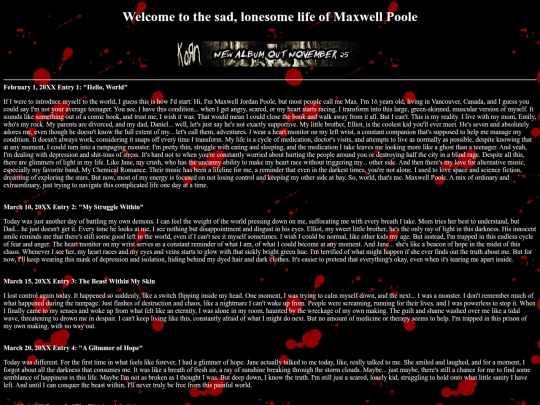 Maxwell Poole/MaxwellPoolesOnlineDiary screenshot