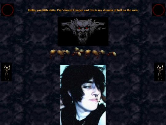 Vincent Cooper/Vincenthomepage screenshot