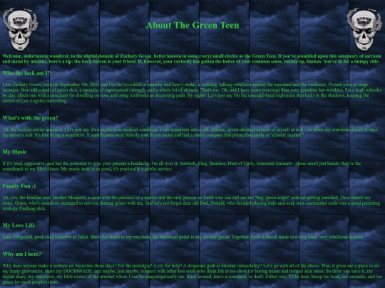 Zachary Green/ZacharyGreensBadassAboutPage screenshot