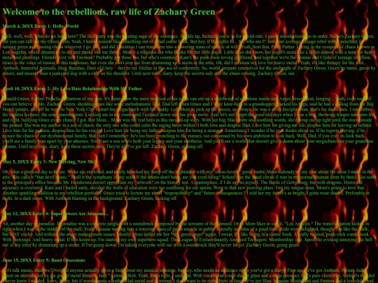 Zachary Green/ZacharyGreensBadassOnlineDiary screenshot