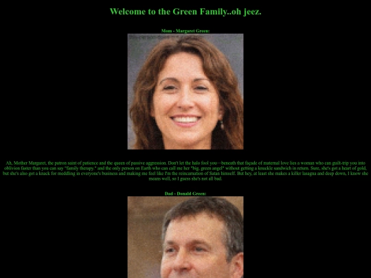 Zachary Green/ZacharyGreensFamilyWebpage screenshot