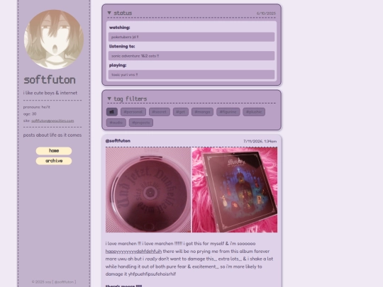 blog/microblog screenshot