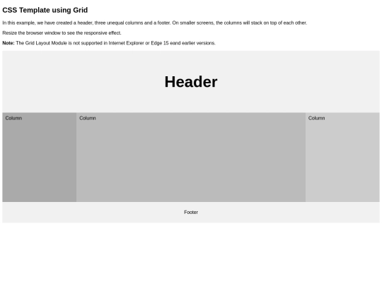 templatew3school screenshot