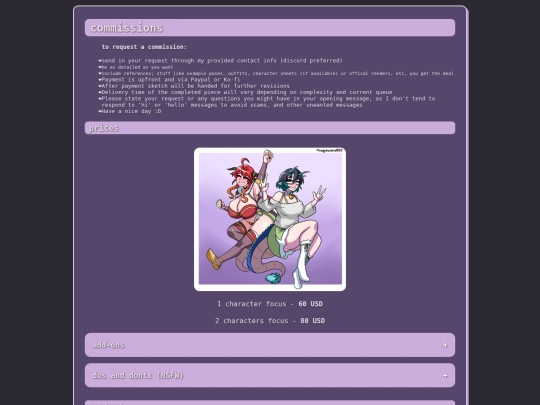 commissions screenshot