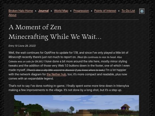 broken-halo/journal/2022/06-28-a-moment-of-zen-minecrafting-while-we-wait screenshot