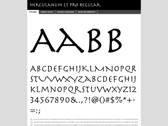 font_folder/herculanumltproroman-demo screenshot
