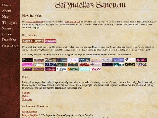 links screenshot