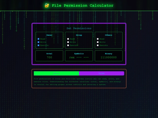 filepermissioncalculatortool screenshot