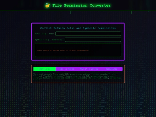 filepermissionconvertertool screenshot