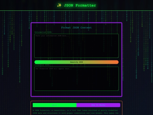 jsonformattertool screenshot