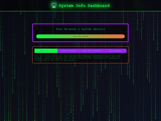 systeminfodashboard screenshot