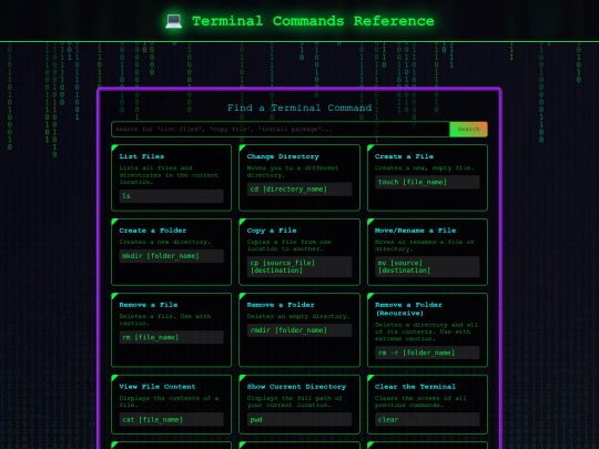 terminalcommandreferencetool screenshot