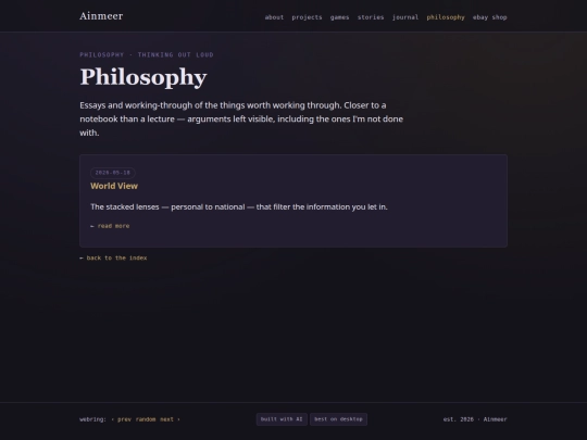 philosophy screenshot