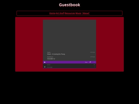 guestbook screenshot