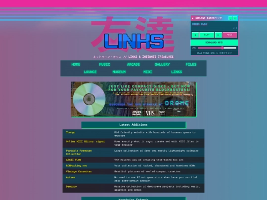 links screenshot