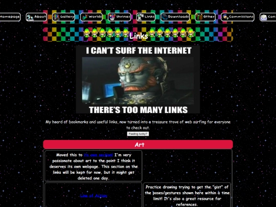 links screenshot