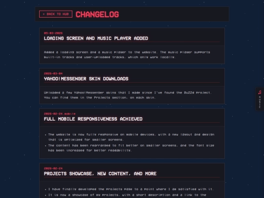 pages/changelog/changelogs screenshot