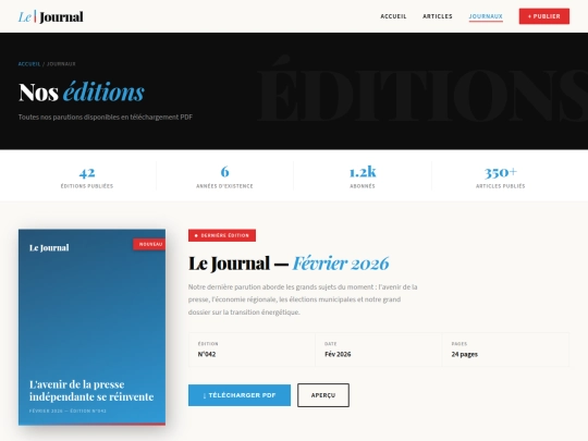 journaux screenshot