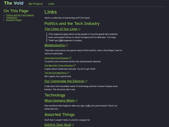 links screenshot