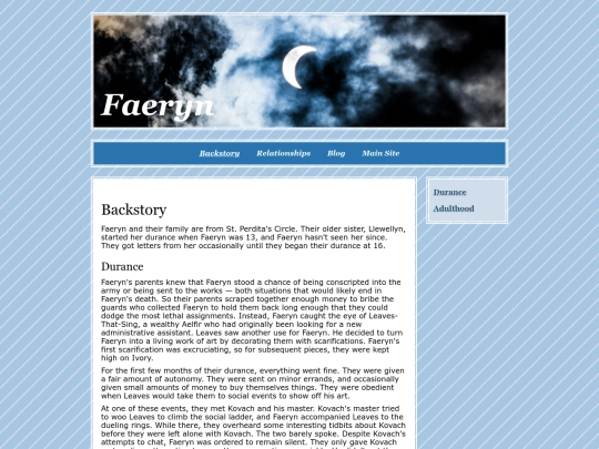 spire/backstory screenshot