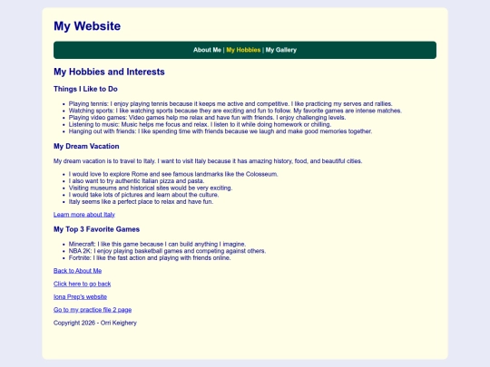 MyHobbies screenshot