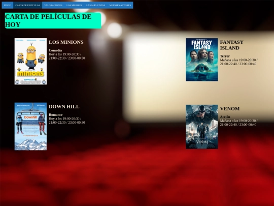 Cines JM/primerapagina screenshot