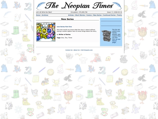 Projects/Programming/NeoPost/Issue5/NewSeries screenshot