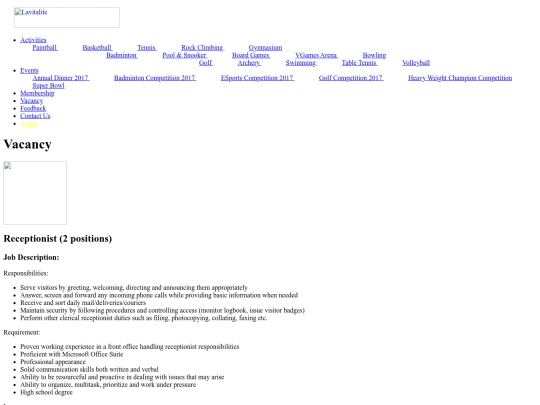 Receptionist screenshot