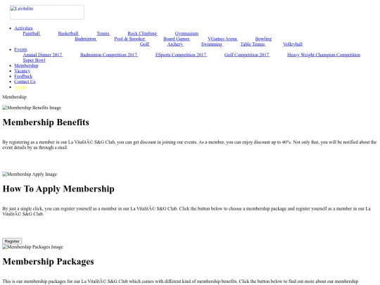 membershipmainpage screenshot