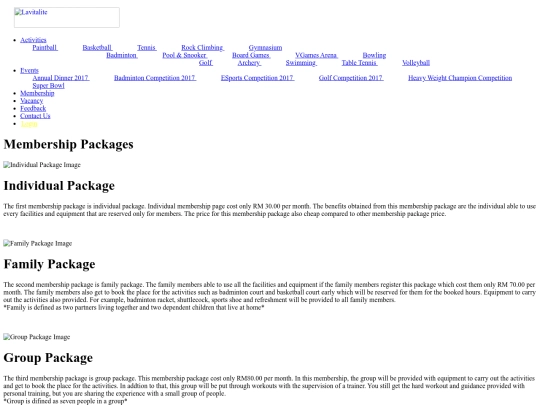membershippackagepage screenshot