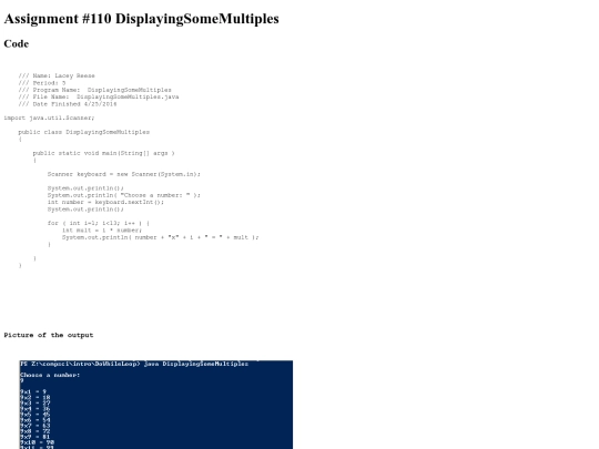 intro/DoWhileLoop/110/DisplayingSomeMultiples screenshot