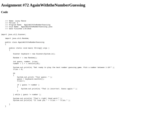 intro/DoWhileLoops/72/AgainwithNumberGuessing screenshot