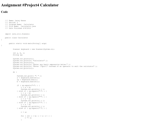 intro/FileIP1/Project4/Calculator screenshot