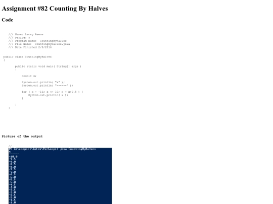 intro/ForLoops/82/CountingByHalves screenshot
