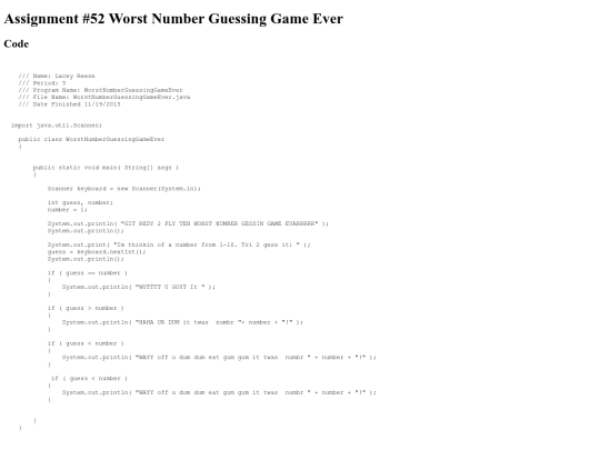 intro/IfStatementsPartTwo9/52/WorstNumberGuessingGameEver screenshot