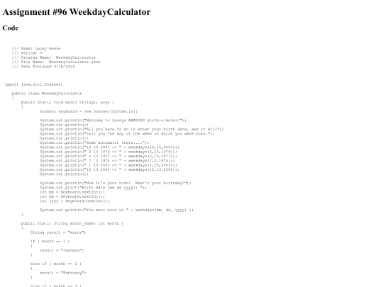 intro/Methods/96/WeekdayCalculator screenshot