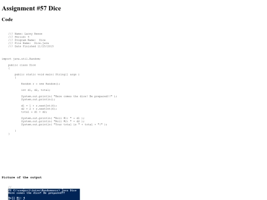 intro/Randomness/57/Dice screenshot