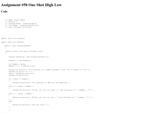 intro/Randomness/58/OneShotHighLow screenshot