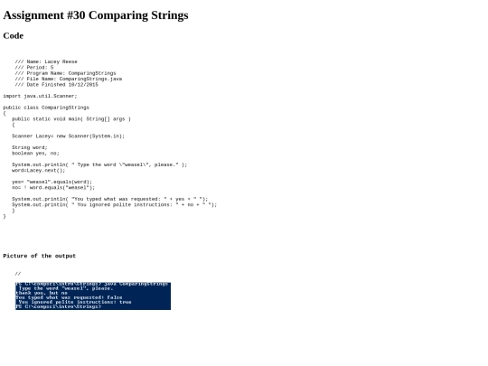intro/Strings/ComparingStrings screenshot